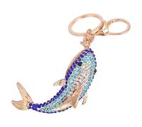 Whale Keychain Charm, Sparkling Alloy Key Ring, Decorative Bling Accessory, Elegant Inspired Jewelry, Gift Ready Design for Girlfriend Wife Girls Mom Purse Use