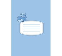Whale Notebook for kids| Lined| 100 pages| A5| 5.8"x 8.3"| Perfect for school