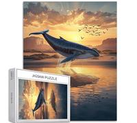 Whale on The Water Puzzle da 1000 pezzi per adulti Desert Lake Reflection Art Puzzle colorato fai da te per la decorazione della casa Regali Puzzle Famiglia Perfetto per serate di gioco 50 × 70 cm