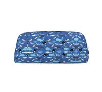 Whale Pattern Pencil Bag Box Organizer Astuccio Astuccio Estetica Fornitura Multifunzionale Penna Caso, Argento, Taglia unica, Organizer per borse