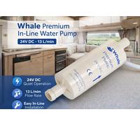 Whale Premium Pompa Acqua In-Line GP1394 24V DC 13 L/min Per Camper