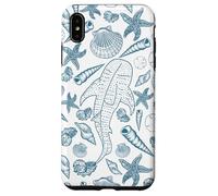 Whale Shark Beach Lovers Summer Teal Blue tema Custodia per iPhone XS Max
