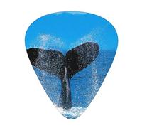 Whale Tail - 12 plettri per chitarra, spessore 0,46 mm/0,71 mm/0,96 mm, con custodia per chitarra acustica-elettrica, ukulele, basso