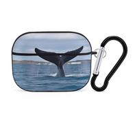 Whale Tail - Custodia protettiva antiurto per auricolari Airpods Pro, con moschettone, anti-caduta, per Airpods Pro di seconda generazione, colore: nero