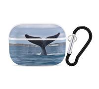 Whale Tail - Custodia protettiva antiurto per auricolari Airpods Pro di seconda generazione, con moschettone, anti-caduta, colore: bianco