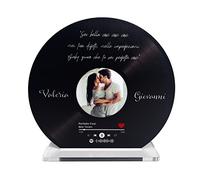 Whale Targa Disco Plexiglass Personalizzata con Foto, Nomi, Codice Spotify, Testo - Idea Regalo San Valentino - Idea Regalo Anniversario - Idea Regalo Fidanzato - Idea Regalo Fidanzata