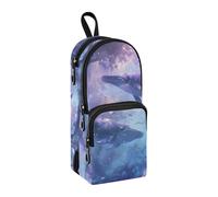 Whale Underwater World, astuccio portapenne grande capacità con scomparto per studenti a forma di zaino per la scuola, organizer per cancelleria e pennarelli, per scuola, ufficio, lavoro, Mondo