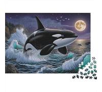 Whale Watching at Night Puzzle Impossibili 1000Pcs Decorazione Per La Casa. Rilassamento E Intelligence Per Adulti E Ragazzi Da 14 Anni 70x50cm/1000pcs