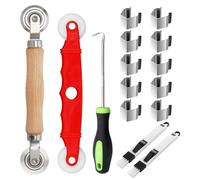 WhaleO 15 Pezzi Ripara Zanzariera Zanzariera a Rullo con 3.5mm Gancio di Garza Rete Zanzariera Ricambio Rullo Kit Riparazione Zanzariere per Rete Zanzariera Ricambio Installare Schermi di Finestre