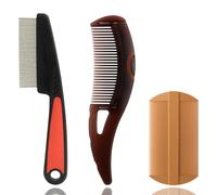 WhaleO 3 Pezzi Pettine per Pidocchi e Lendini, Pettinino per Capelli Denti Stretti - Resistente e Facile da Pulire