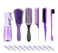 WhaleO Set Spazzole Capelli Spazzola Capelli Ricci Pettine per Capelli Ricci Spazzola Districante per Capelli Spazzola per Coda Tirata Pettine per Coda Capelli Tirata per Districare e Modellare