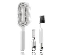 WhaleO Spazzola Capelli e Pulisci Spazzola per Capelli, Spazzola Capelli Ricci Spazzola Che Non Spezza i Capelli per Donna e Uomo-Styling per Capelli Ricci Lisci e Bagnati-Ergonomica e Delicata-Bianco
