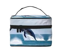 Whales at sea Borsa cosmetica da viaggio, essenziale per gli appassionati di viaggi all'aperto, ha una semplice struttura interna.
