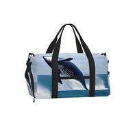 Whales At Sea, borsone sportivo con scomparto per scarpe, leggero, da palestra, per uomo e donna, borsa da viaggio impermeabile con tasca bagnata