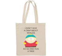 WHALES go and hug a tree - Borsa tote in cotone naturale, colore: Bianco