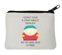 Whales Go and Hug a Tree - Portamonete in neoprene, 10 x 11 cm, colore: Bianco