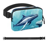Whales in the Water-994 - Marsupio a tracolla per uomo e donna, borsa da cintura per viaggi, casual, passeggiate, corsa, escursionismo, ciclismo, multicolore, 4 x 23 x 15 cm, Multicolore,
