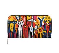 Whale's Tail Leather pochette portafogli con cerniera e porta carte sono perfetti per i viaggi o l'uso quotidiano, Graffiti strani, Taglia unica