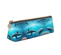 Whales Under The Sea Astuccio per matite di grande capacità penna semplice borsa di cancelleria organizer per ufficio sacchetto pennarello scatola multifunzione borsa per trucco