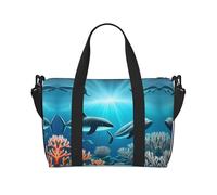 Whales under the sea - Borsa da viaggio con tracolla regolabile, adatta per viaggi e sport
