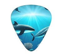 Whales Under The Sea - Confezione da 12 plettri colorati per chitarra acustica, chitarra elettrica, ukulele