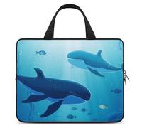 Whales Under The Sea - Custodia per computer portatile, ultrasottile, impermeabile, 10", con cinghia da polso