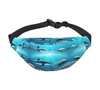 Whales under the sea - Marsupio a tracolla grande, alla moda, da viaggio, casual, per ragazzi, adatto per sport, corsa, ciclismo, viaggi, pesca