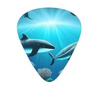 Whales Under The Sea - Set di 12 plettri per chitarra, inclusi 3 spessori di plettri per chitarre acustiche, ukulele e molto altro ancora.