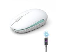 Whalices 52 Mouse wireless portatile ricaricabile - Bluetooth + mouse per computer 2.4G con clic silenzioso e 4000 DPI, per laptop/PC/MacBook/MacBook Air/iPad Pro/Air/Surface Pro/Tablet ambidestro