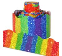 Whaline 32.8Ft Striscia Colorata Bacheca Bordo Arcobaleno Colore Striscia Die Cut Trim Bordo Rotolo per Pride Day Party Decorazione Forniture