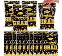 Whaline 50 sacchetti per bomboniere di laurea in plastica con manici, sacchetti per caramelle per feste di laurea a tema forniture per confezioni regalo