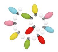 Whaline Christmas Felt Garland Colorful 3D Light Bulb Pom Ball Banner Xmas Decorative Rainbow Bulb Hanging Bunting Garland for Xmas Tree Holiday Home Fireplace Window Wall Decor