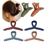 Whaline Fermaglio per capelli in 6 colori, morsetto per capelli da 10,9 cm, antiscivolo, forte tenuta, clip a farfalla opaca, accessori per lo styling dei capelli per donne e ragazze, capelli sottili