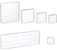 Whaline Set di 6 blocchi per timbri in acrilico trasparente, con linee a griglia, per scrapbooking, artigianato, creazione di biglietti, dimensioni assortite