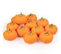 Whaline Zucche artificiali sfuse vintage zucca arancione raccolta realistica zucca finta schiuma zucca per autunno, autunno, Halloween, casa, festa del Ringraziamento, cucina, matrimonio, 12 pezzi