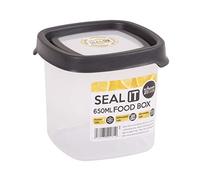 Wham Scatola portaoggetti Polipropilene, Trasparente/Nero, 65 ml