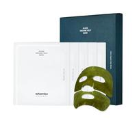 Whamisa Set di maschere di alghe lenitive e radiose per la pelle alle alghe fresche (5EA), maschera viso in tessuto BIOLOGICA realizzata al 100% con vere alghe, illuminante antirughe