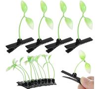 WHAMVOX 10 Pezzi Fermagli Capelli Donna e Ragazza Clip Germoglio Verde PE Accessori Capelli Quirky Sprout Leggeri e Facili da Usare per Casa Scuola e Festa