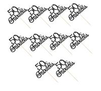 WHAMVOX 10 Pezzi Topper per Torta e Compleanno Anni Decorazioni Nere Resistenti allo Sbiadimento per Feste Memorabili per Cupcake Dessert e Celebrazioni Speciali