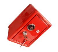 WHAMVOX 1pezzi Mini Scatola Porta Monetine in Metallo Rosso Salvadanaio Sicuro Forma Di Cassettina Di Sicurezza Educativa e Robusta Per Ragazzo Ragazza Ragazza e Casa