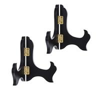 WHAMVOX 2 Pezzi Espositore per Piatti in Legno, Supporto per Tagliere e Tea Cake Display Stand, Nero, Struttura Robusta, Facile da Pulire, per Opere d'Arte e Taglieri, Tavolo e Piano