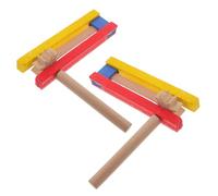 WHAMVOX 2pezzi Castagnetta Legno Con Manico Lungo Strumenti Musicali Percussione Per Ragazzo Ragazza Castagnetta Auto-rotante Per Sviluppare Per La Musica
