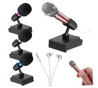 WHAMVOX 4sets Microfono Mini Per Canto Con Copertura in e Supporto Compatibile Con Telefoni e Laptop Leggero Per Registrare e Trasmettere Ovunque