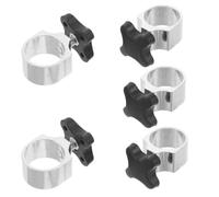 WHAMVOX 5 Pezzi Accessorio e Blocco Antiscivolo per Bastone da Passeggio di Blocco Laterale in Metallo Argento Regolazione Altezza per Uso su Rampe Esterne e Trasporti Pubblici
