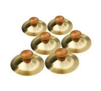 WHAMVOX 6 Pezzi Pz Cymbali con Manici Legno Mini Strumenti Musicali per Danza Del Ventre Strumenti Percussione per Adulti Tingsha per Insegnamento e Divertimento