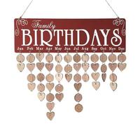 WHAMVOX Calendario con 50 Pendenti Rotondi e 50 a Forma di Cuore in Legno da Appendere Facile da Montare e Scrivere Nomi e Date per Decorazioni per Casa