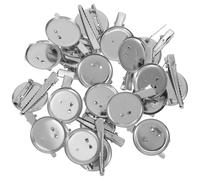 WHAMVOX Clip per Spille a Coccodrillo in Ferro Argento 3cm 20 Pezzi per Accessori la Realizzazione di Spille su Cappotti e Maglioni