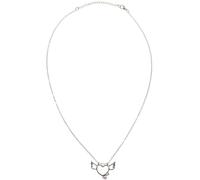 WHAMVOX Collana Pendente a Forma di Cuore Doppio Colore di Angelo e Demone, Catena Clavicolare in Rame Bianco Elegante per Regalo di San