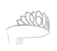 WHAMVOX Corona Numerica Argento 60 Anni Strass, Copricapo Delicato da Donna e Decorazione Creativa per Torta di Compleanno, Accessorio Chioma Elegante per Feste e Cerimonie