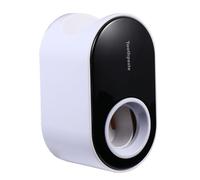 WHAMVOX Dosatore di Dentifricio Automatico da Parete Nero, Materiale Pp Resistente per Bagno, Spremi Dentifricio senza Perforazione per Casa